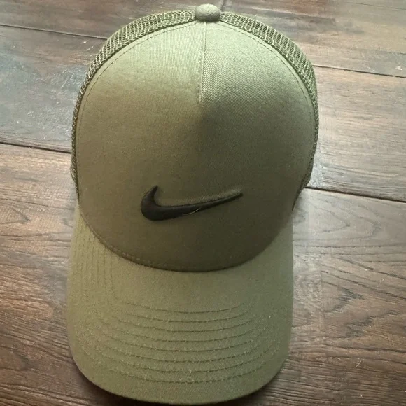 Mens Nike Olive Green Trucker Hat Size M/L - Picture 5 of 16